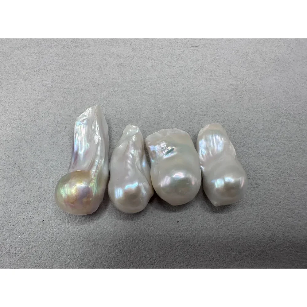 Lot 4 Big White Baroque Pearls for DIY